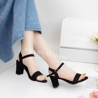 Giày cao gót 5, 7 phân quai ngang hở gót nhung