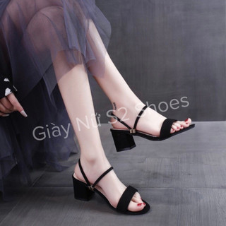 Giày cao gót 5, 7 phân quai ngang gót V mang 2 kiểu