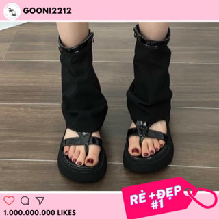 Boot nữ, giày bốt kết hợp sandal xỏ ngón phối ống quần kéo khoá 2 bên phong cách cá tính độc lạ cho nữ cá tính