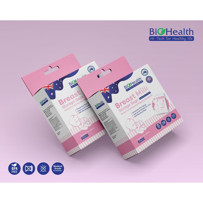 Túi trữ sữa Biohealth 250ml hộp 30 túi - BAABEELAND