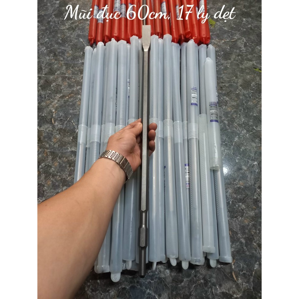 Mũi đục bê tông đủ loại dài 60cm. Đục bê tông, đục gạch