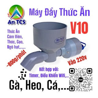 Máy đẩy thức ăn cám viên v10 an tcs