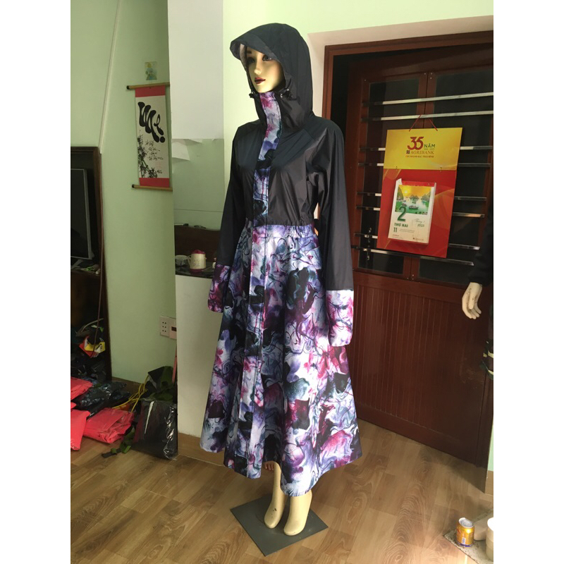 Măng tô mưa váy xoè cao cấp không xẻ sau Shop Rồng88🥇🌧