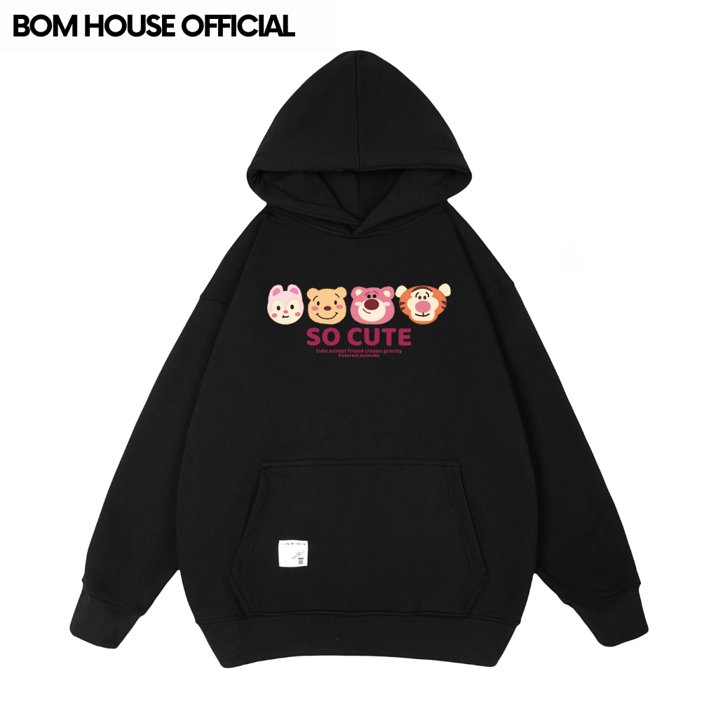 Áo Hoodie SOCUTE Local Brand Bom House Nam Nữ Form Rộng Unisex