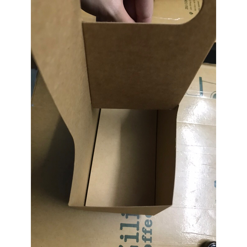 Túi giấy 2 ngăn đựng hoa và đồ uống, dùng làm quà tặng, có thể ghép thành 4 ngăn, có kèm lót đáy