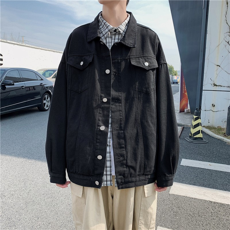 Áo Khoác Nữ Jean MIAA  unisex Form Rộng Nam Nữ , Áo khoác bò nữ form rộng chất jean dày dặn  Màu Xanh và Đen