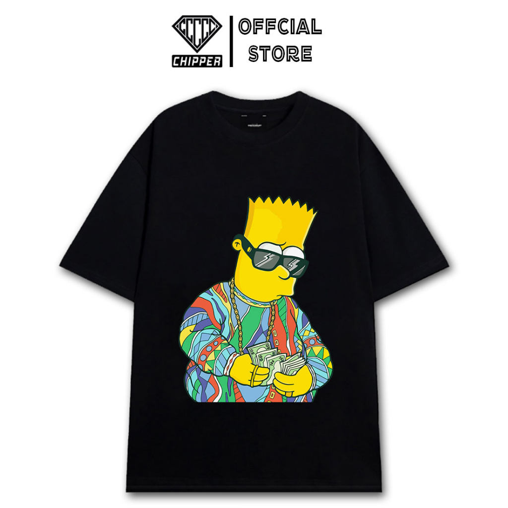 Áo Thun Unisex Simpson Đại Gia Dân Chơi Đường Phố Form Rộng Chất Vải Co Giãn Thoáng Mát Mềm Mịn