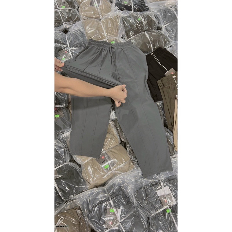 Quần baggy gió thun siêu mềm mịn co giãn 4 chiều cạp chun có dây rút