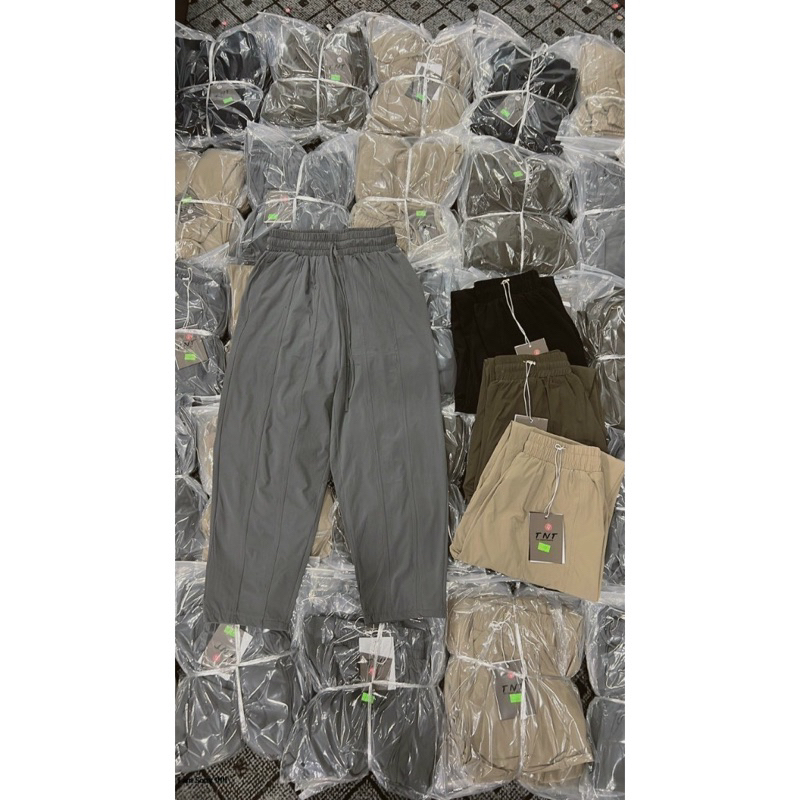 Quần baggy gió thun siêu mềm mịn co giãn 4 chiều cạp chun có dây rút