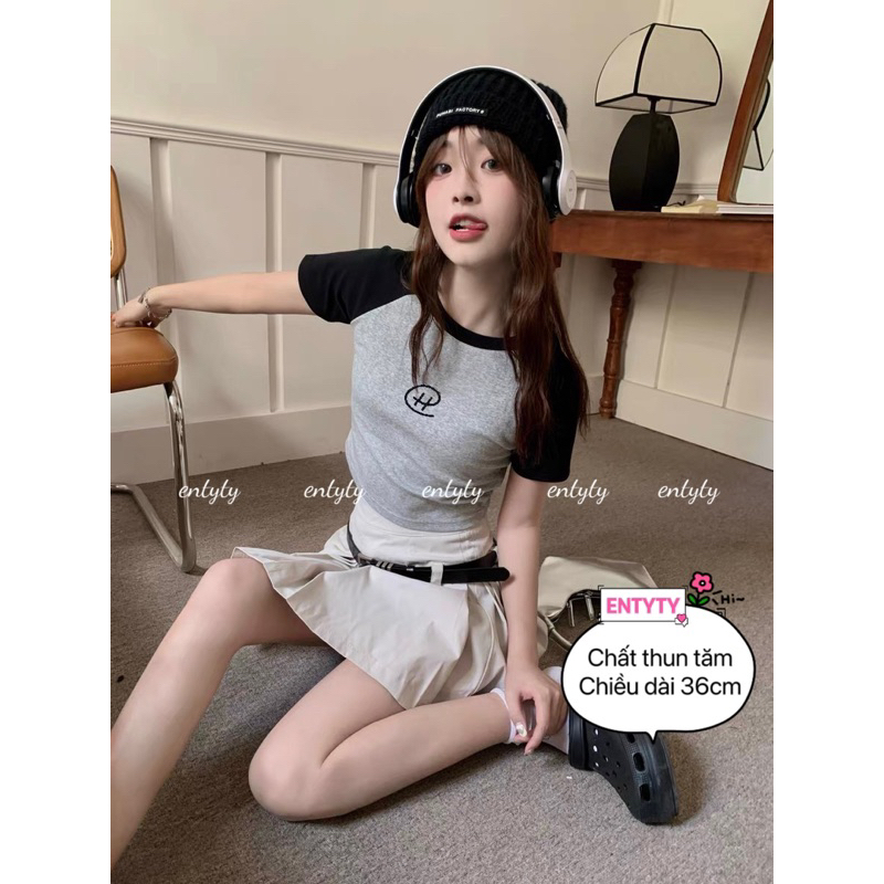 Áo Croptop nữ thêu HEART - Raplag thiết kế riêng biệt