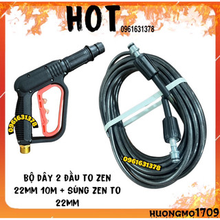 Bộ 10M-15M-20M dây rửa xe và súng xịt - súng rửa xe áp lực cao ren 22mm, ren 14mm