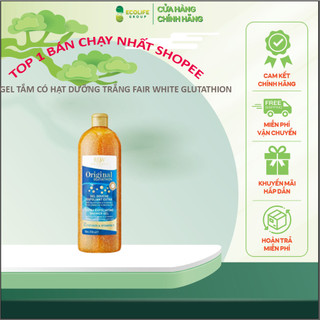 Sữa tắm có hạt tẩy da chết toàn thân giúp làm trắng và đều màu da FAIR AND WHITE Glutathion 940ml