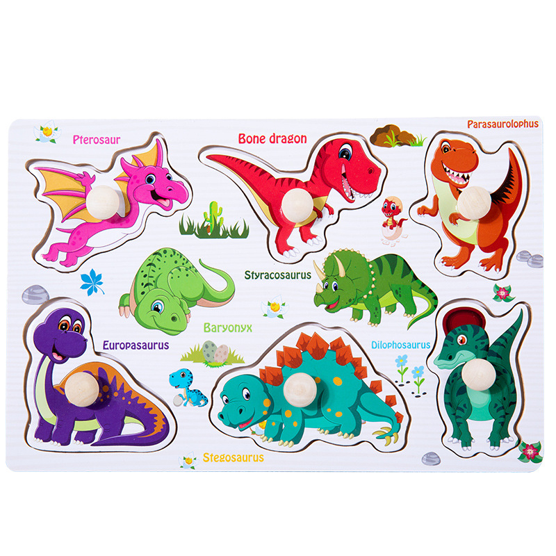 Bảng ghép hình núm gỗ kích thước 22x15cm giúp bé phát triển kỹ năng, tiếng Anh - Đồ chơi Montessori A1studiokids