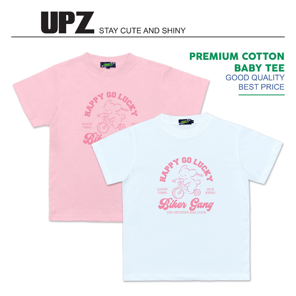UPZ Áo Thun Baby Tee Tay Ngắn In Hoạ Tiết Biker Gang