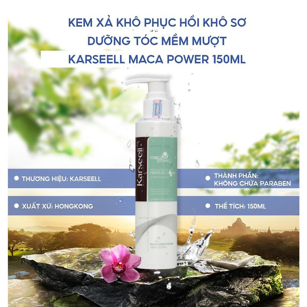 Kem Xả Khô Tạo Sóng Xoăn - Gel Bóp Xoăn KARSEELL 500ML CHÍNH HÃNG CARA SHOP