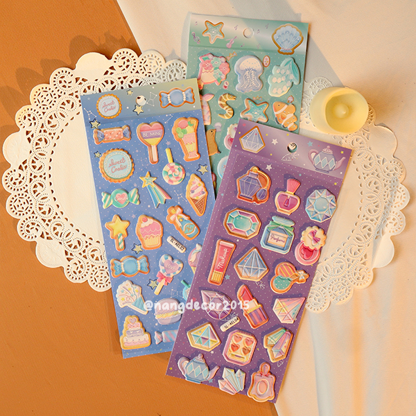 Hình dán sticker nổi 3D | Đá Quý |  hoạt hình dễ thương chống nước cho bé trai, bé gái | Nắng Decor