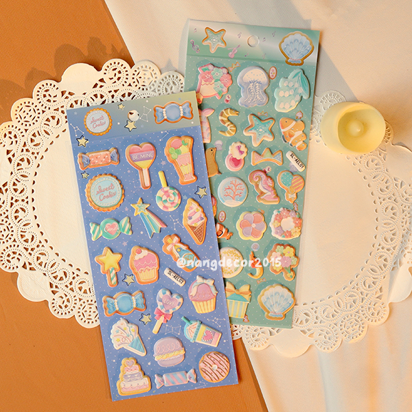 Hình dán sticker nổi 3D | Đá Quý |  hoạt hình dễ thương chống nước cho bé trai, bé gái | Nắng Decor