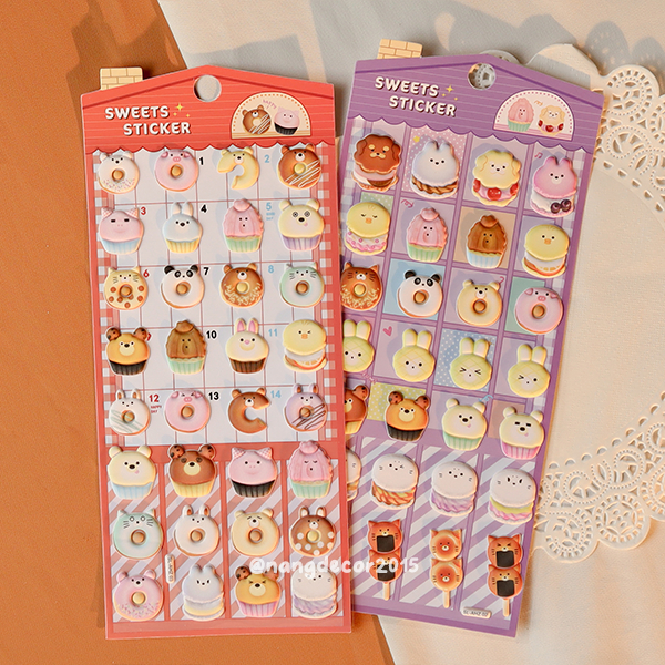 Hình dán sticker nổi 3D | Món ăn, Thức uống 02 | hoạt hình dễ thương chống nước cho bé trai, bé gái | Nắng Decor