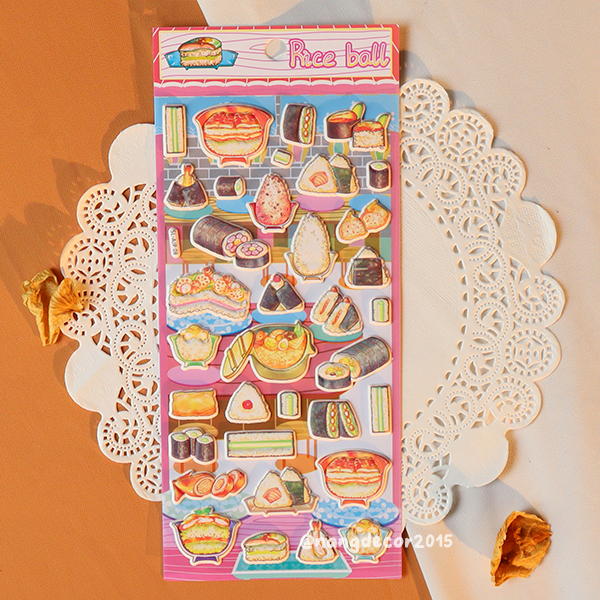 Hình dán sticker nổi 3D | Món ăn, Thức uống 01 | hoạt hình dễ thương chống nước cho bé trai, bé gái | Nắng Decor