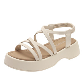 Dép SANDAL da quai dây quai chéo chun độn đế (Lấy lùi 1 size) MSPA91