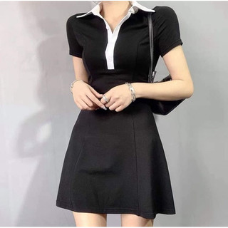 ĐẦM BODY NỮ PHỐI MÀU CỔ BẺ POLO SIÊU ĐẸP GIÁ RẺ DN789