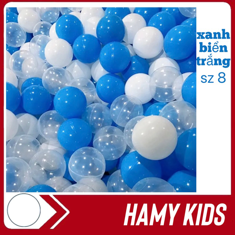 Bóng nhựa tông màu xanh biển trắng siêu đẹp sz8cm
