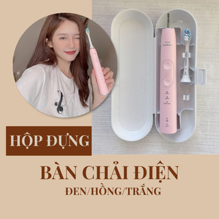 Brushie-Hộp đựng Bàn chải điện-Phù hợp với bàn chải điện BRUSHIE và nhiều loại bàn chải điện khác, 3 màu trắng-đen-hồng