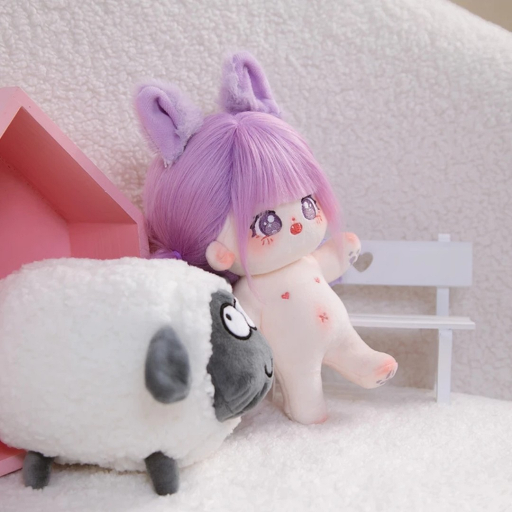 Doll không thuộc tính tóc tơ 20cm có tai và đuôi - Búp bê không thuộc tính tóc tơ 20cm có xương