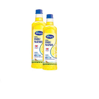 Combo 2 chai dầu ăn đậu nành Simply 1 lit an toàn sức khoẻ