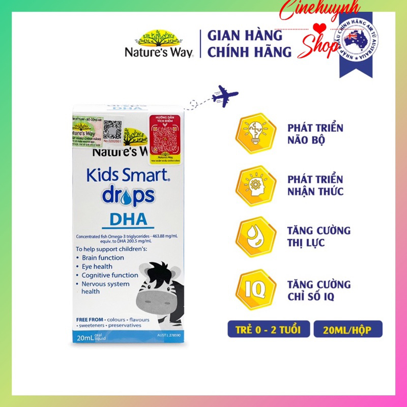💦💦CHÍNH HÃNG-DHA NATURE WAY KIDS SMART DROP NHỎ GIỌT CHO BÉ💦💦