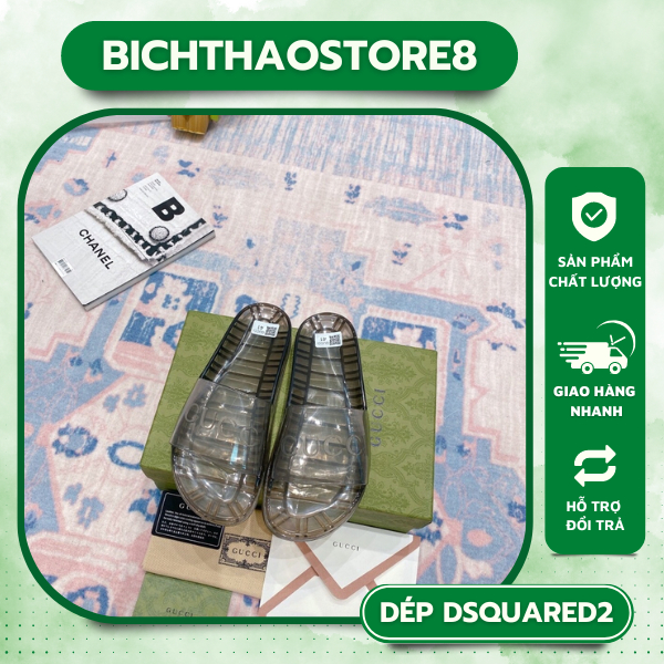 Dép Nam Gucci nam, trong suốt  mẫu hot 2023 FULL BOX