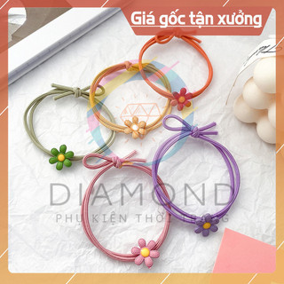 Dây cột tóc hoa cúc nhỏ đa sắc màu diamond ct03