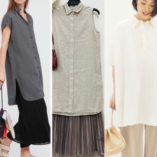 {2hand}{Uniqlo} Áo phom dài Suông Linen Uniqlo