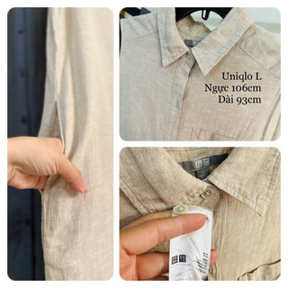 {2hand}{Uniqlo} Áo phom dài Suông Linen Uniqlo