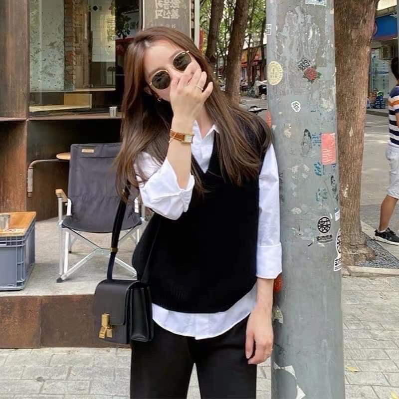 Áo gile len nữ HM chính hãng