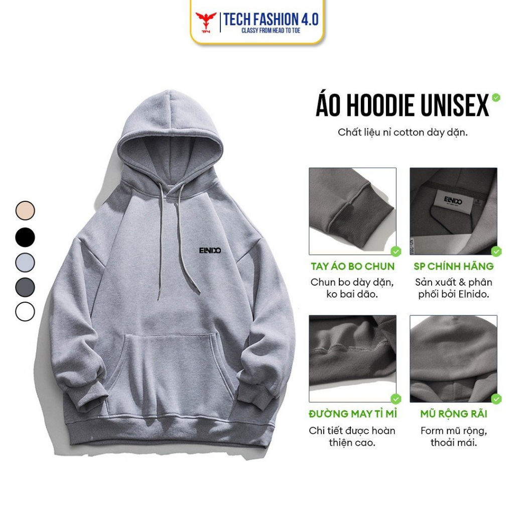 Áo hoodie trơn Nam Nữ Form Rộng Ulzzang Unisex Thu Đông Nam Nữ Local Brand TF4.0 Nỉ Bông Cotton 100% TF4