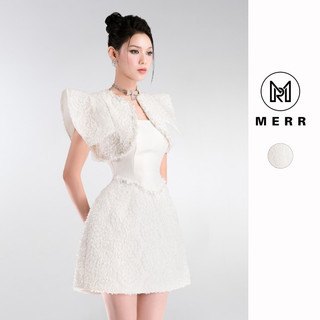 [MERR2036] Đầm Ren Cover Phối Tafta Tay Phồng Đính Hạt Kèm Ảnh | MERRCHUYENVAY