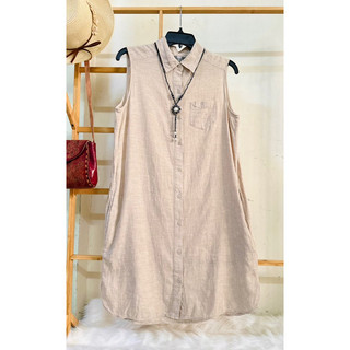 {2hand}{Uniqlo} Áo phom dài Suông Linen Uniqlo