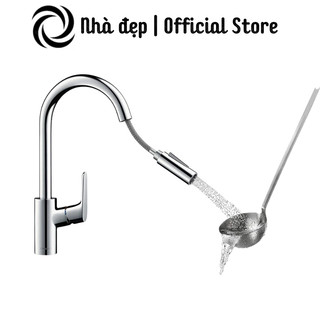 Vòi chậu bếp hansgrohe focus 240 31815000, vòi chậu rửa, có dây rút kéo dài, made in germany, hàng chính hãng, nhadep_99