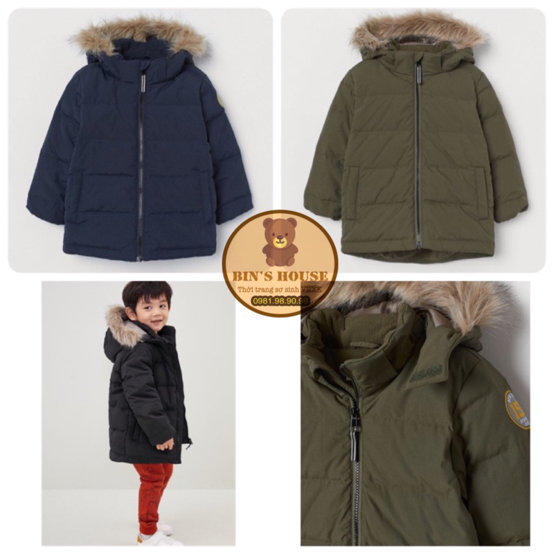 Áo khoác phao parka H&M sz 2/3y form to