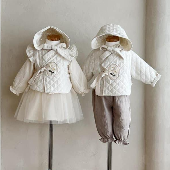 Set váy gile cover Hàn vải dư chuẩn xịn tặng bờm