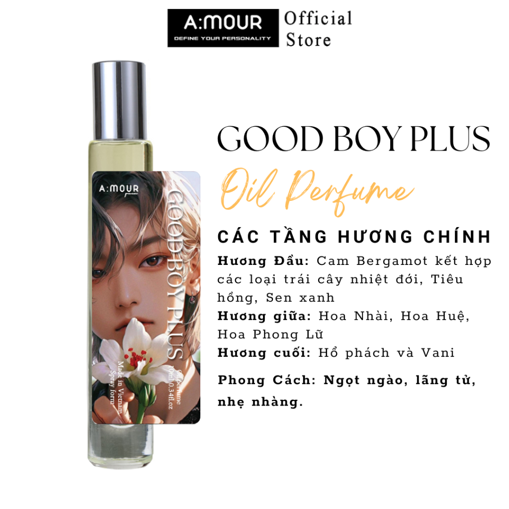 Tinh Dầu Nước Hoa Nam Good Boy Plus Nguyên Liệu Nhập Pháp Hương Thơm Mộc Mạc, Sang Trọng 10ml và 2ml - Dạng Xịt