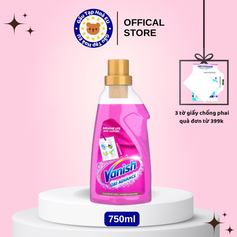 Gel giặt tẩy trắng quần áo Vanish Oxi Action đánh bay vết bẩn cứng đầu [ Nhập khẩu Anh]