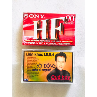 băng cassette có sẵn nhạc, băng Sony mới tinh HF-90, nhạc LK Tuấn Vũ