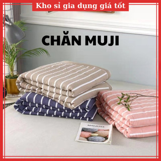 Chăn Muji Nhật Bản, chăn mùa hè, chăn kẻ sọc , chăn văn phòng mỏng nhẹ và gấp gọn thuận tiện