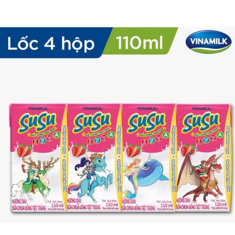 Sữa SuSu vinamilk 110ml ( lốc 4 hộp)