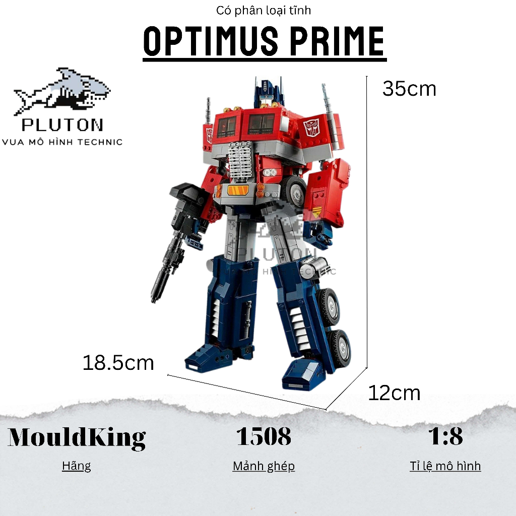 Mô hình lắp ráp người máy TranS Formers OptimusPrime SKU 3328 tỉ lệ 1:10 1508 PCS- Pluton Vua mô hình technic