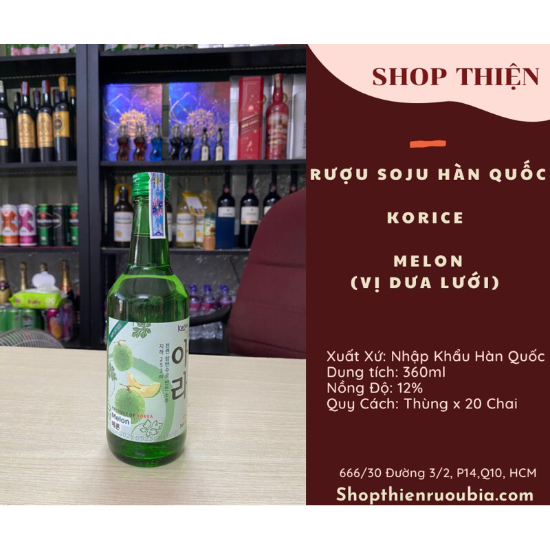 Thùng x 20 Chai Soju Hàn Quốc KORICE 360ml