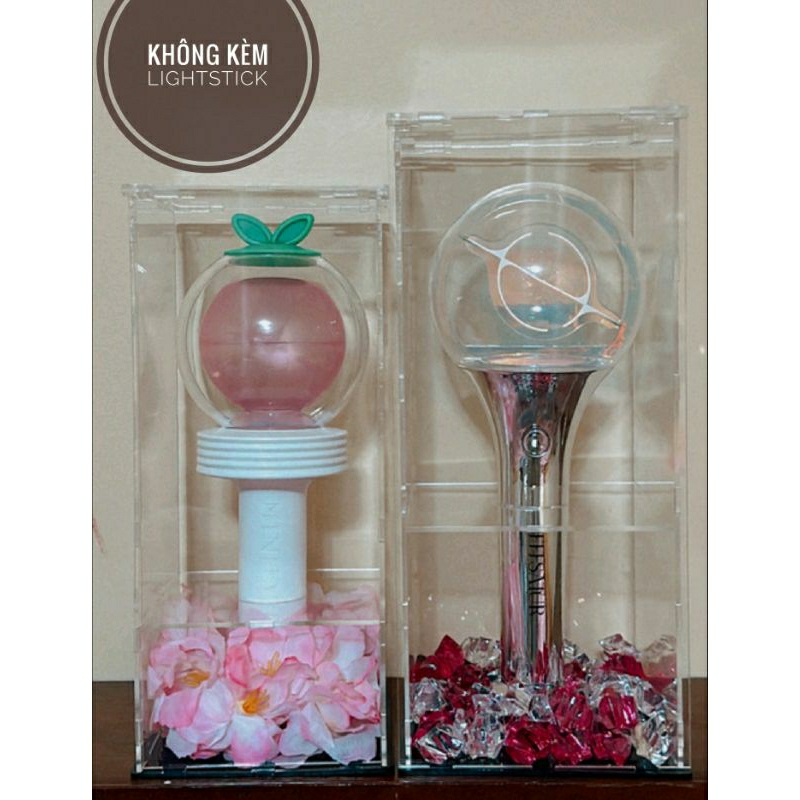 Hộp mica trưng bày - Không kèm Lightstick, không kèm đá màu, có cho mọi loại Lightstick