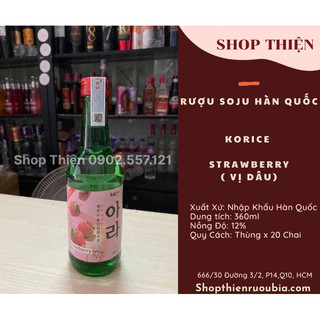 Soju Hàn Quốc KORICE Strawberry 12% 360ml-Vị Dâu